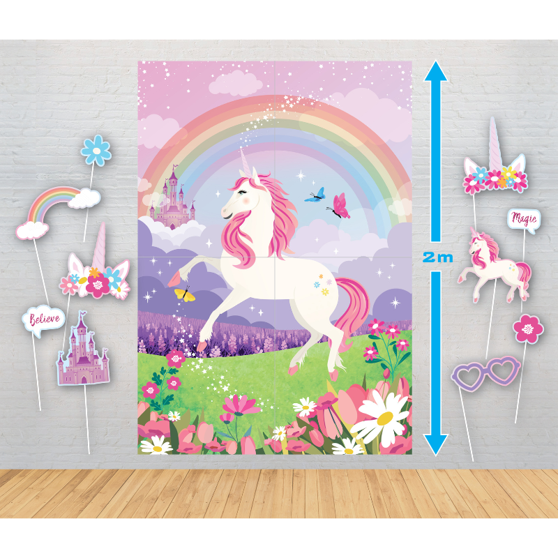 Light Gray Poster Photo Props - Unicorn Themed Parties