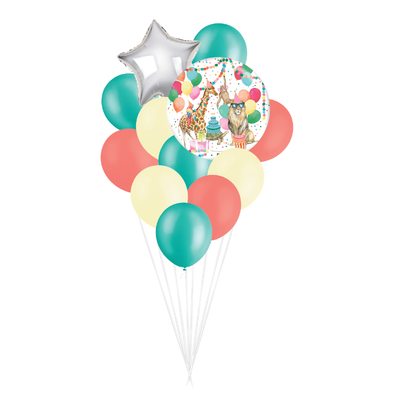 White Smoke Balloon Latex 12 Pack - Party Animals Themed Parties