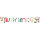 White Smoke Birthday Banner - Party Animals Themed Parties