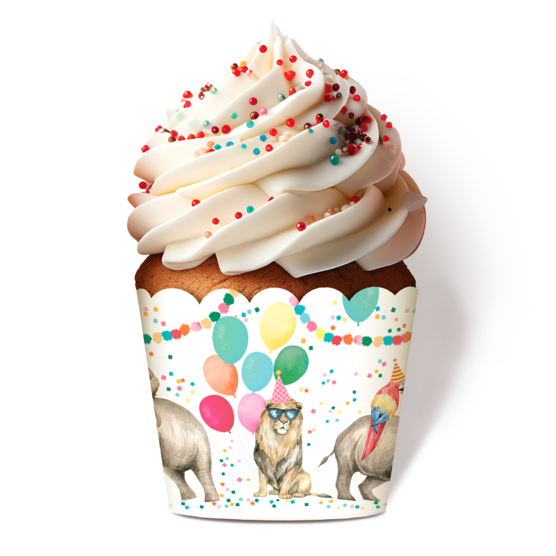 White Smoke Cupcake Cups 12 Pack - Party Animals Themed Parties