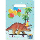 Light Blue Party Bag Plastic, 8 Pack - Dinosaur Themed Parties