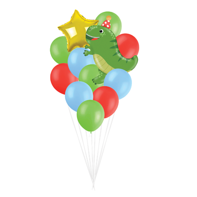 White Smoke Balloon Latex 12 Pack - Dinosaur Themed Parties