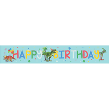 Light Blue Birthday Banner - Dinosaur Themed Parties