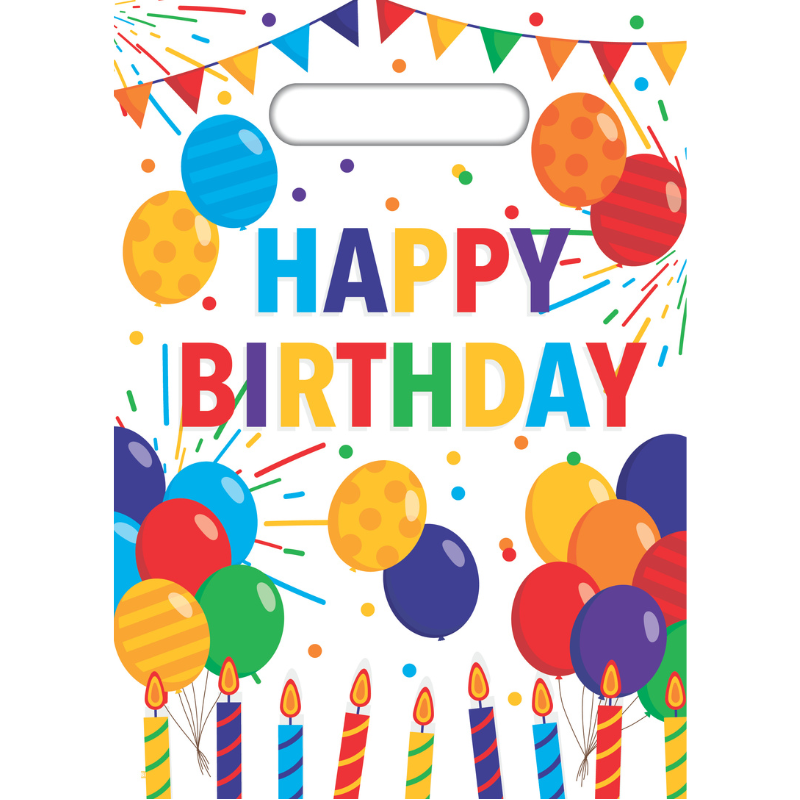 White Smoke Party Bag Plastic, 8 Pack - Birthday Themed Parties