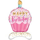 White Smoke Balloon Foil 88cm - Cupcake Pink Balloons