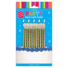 Deep Sky Blue Candle Quick Light 12 Pack - Formal Candles