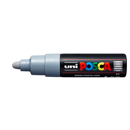 White Smoke Posca PC 7M Bold Bullet Tip Paint Marker, Grey Paint Markers