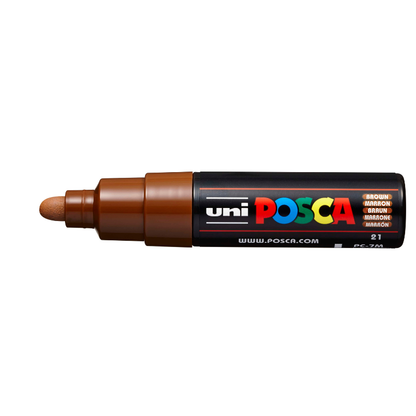 White Smoke Posca PC 7M Bold Bullet Tip Paint Marker brown Paint Markers