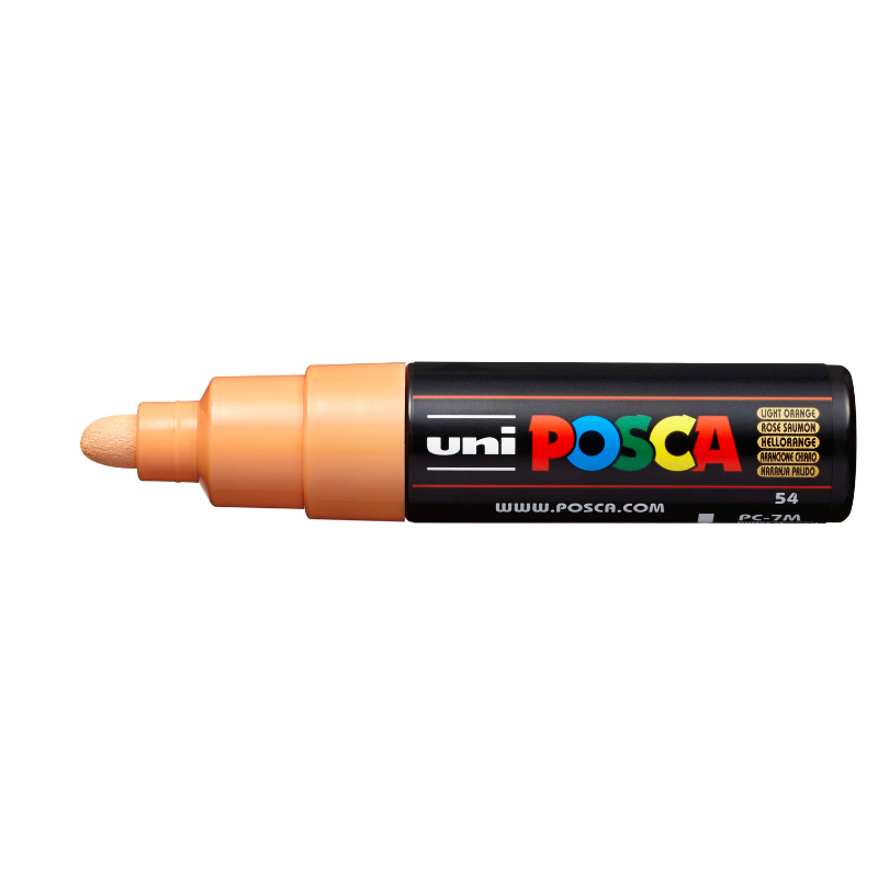 White Smoke Posca PC 7M Bold Bullet Tip Paint Marker, Light Orange Paint Markers