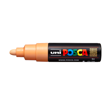 White Smoke Posca PC 7M Bold Bullet Tip Paint Marker, Light Orange Paint Markers