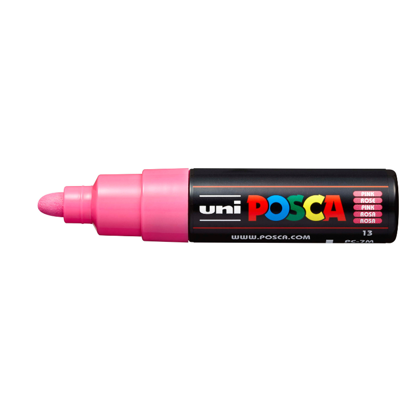White Smoke Posca PC 7M Bold Bullet Tip Paint Marker, Pink Paint Markers
