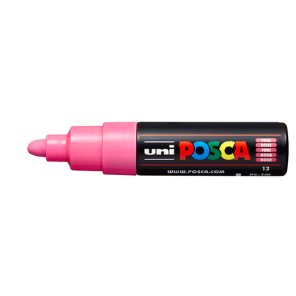 White Smoke Posca PC 7M Bold Bullet Tip Paint Marker, Pink Paint Markers