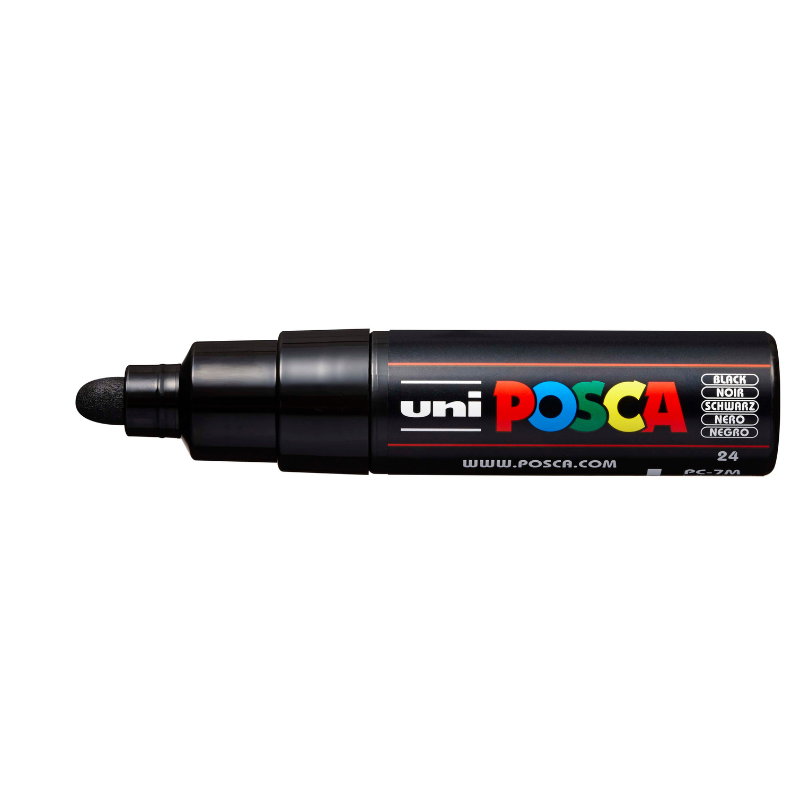 Black Posca PC 7M Bold Bullet Tip Paint Marker, Black Paint Markers