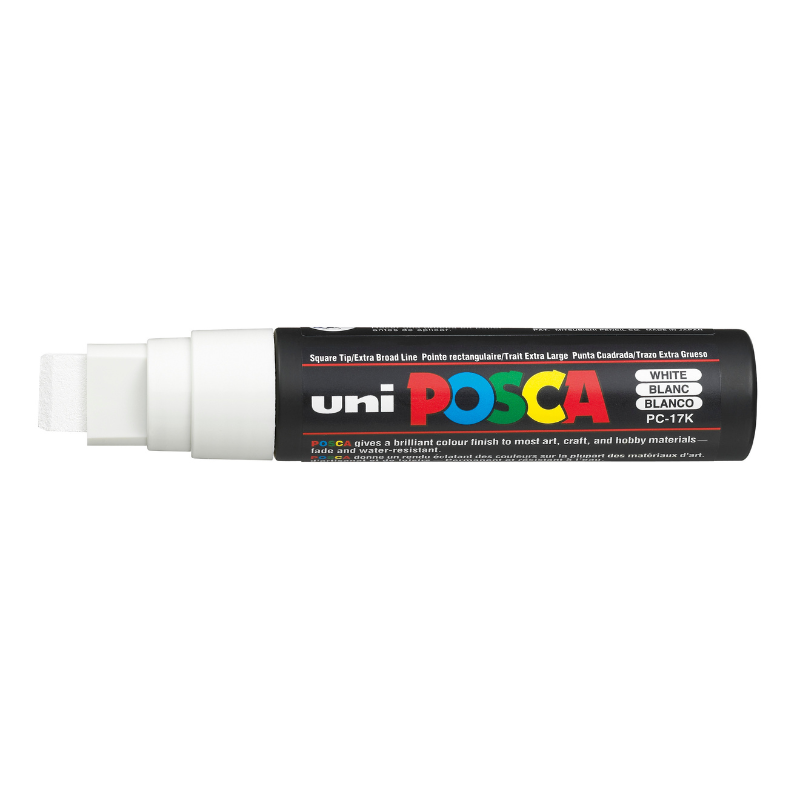 Dim Gray Posca PC17  Broad Chisel Tip Paint Marker, White Paint Markers