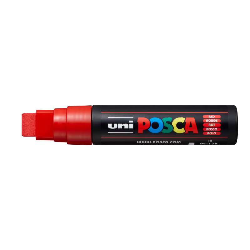 Dark Slate Gray Posca PC17  Broad Chisel Tip Paint Marker, Red Paint Markers