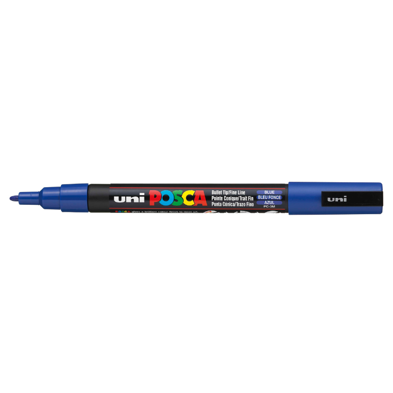 White Smoke Posca PC-3M Fine Bullet Tip Paint Marker, Blue Paint Markers