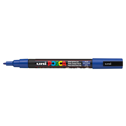 White Smoke Posca PC-3M Fine Bullet Tip Paint Marker, Blue Paint Markers