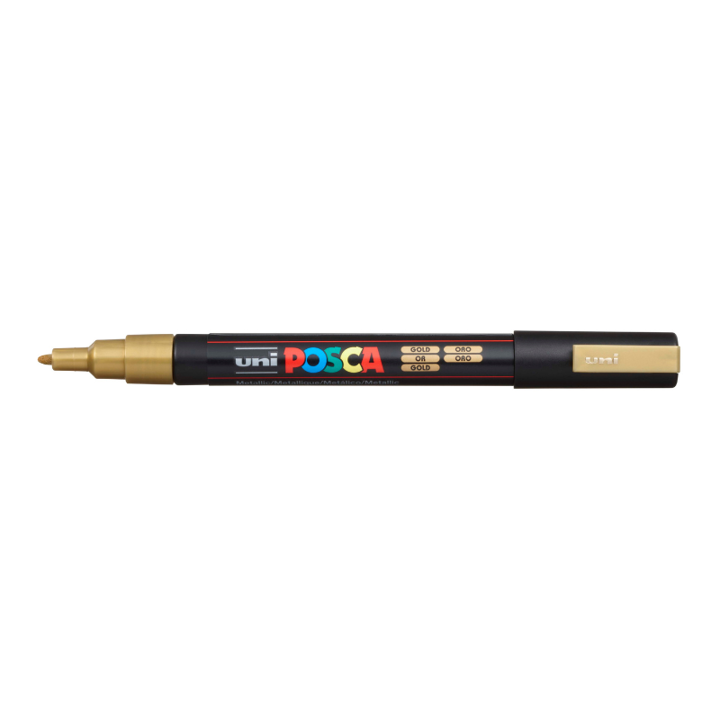 Slate Gray Posca PC-3M Fine Bullet Tip Paint Marker, Gold Paint Markers
