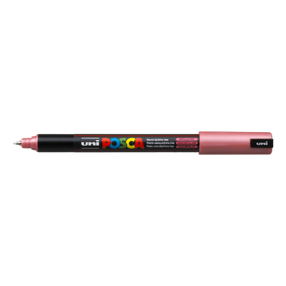 Light Gray Posca PC 1MR Ultra Fine Bullet Tip Paint Marker, Metallic Red Paint Markers