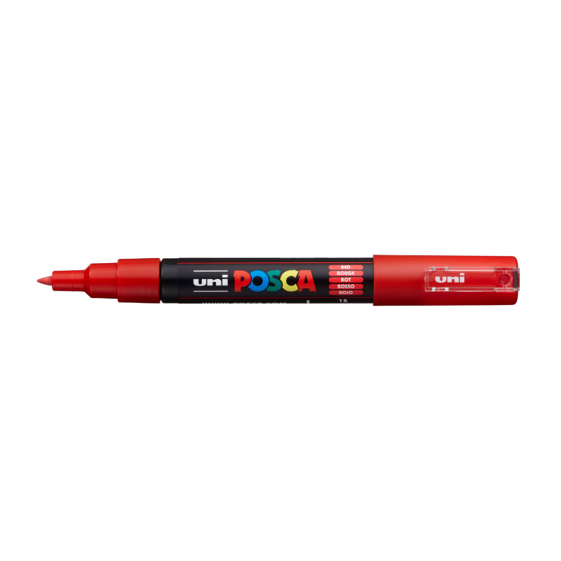 White Smoke Posca PC1M  Extra Fine Bullet Tip Paint Marker, Red Paint Markers