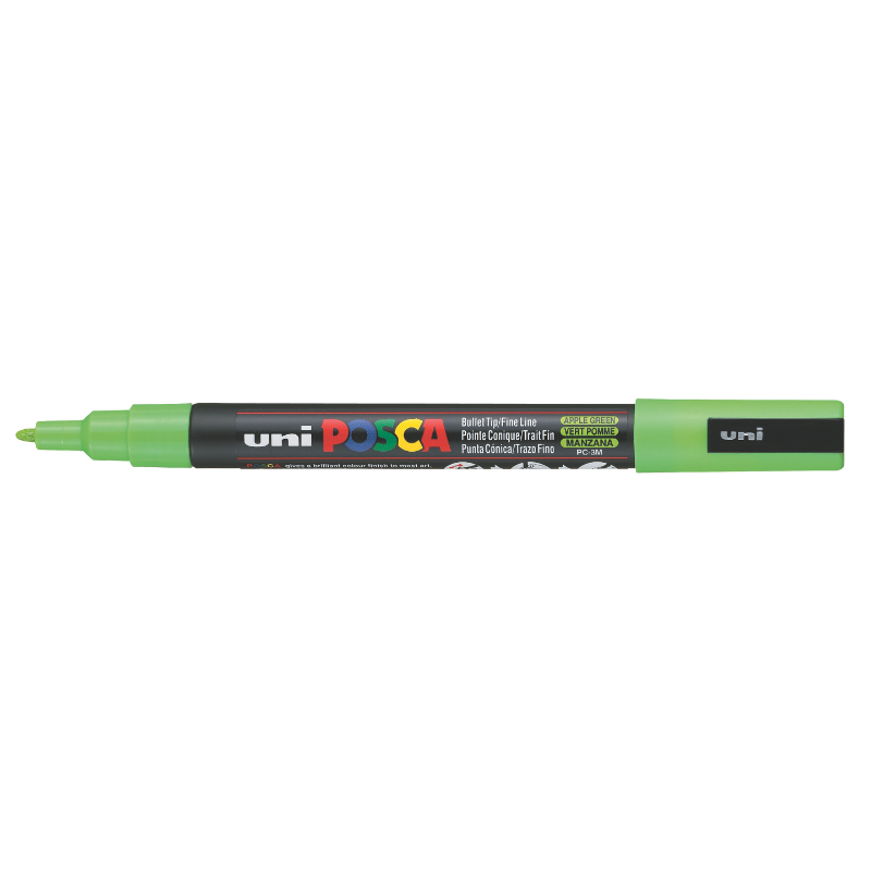 Dark Gray Posca PC-3M Fine Bullet Tip Paint Marker, Apple Green Paint Markers