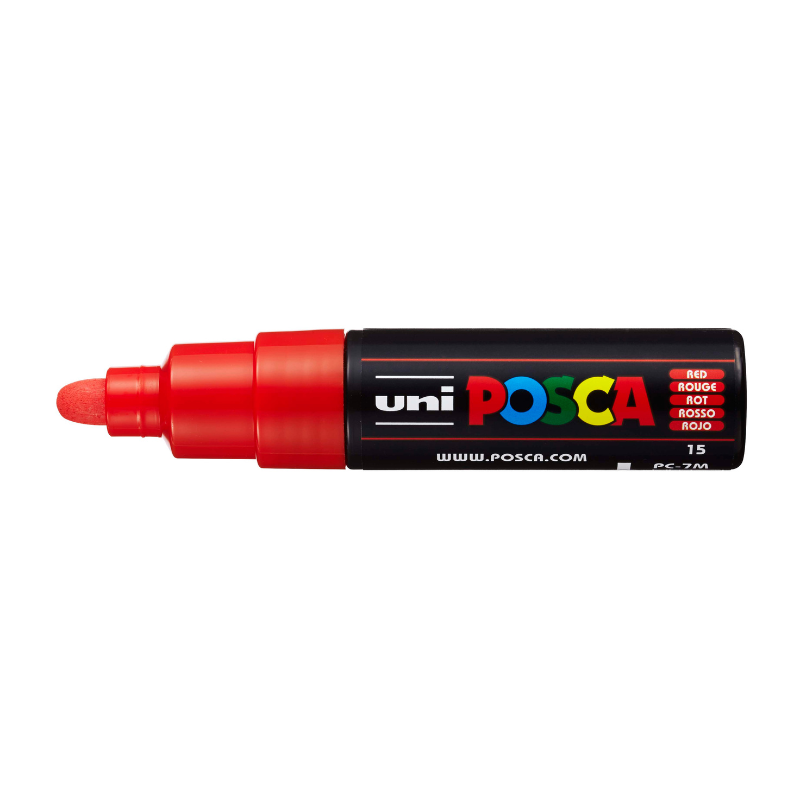 Posca PC 7M Bold Bullet Tip Paint Marker, Red