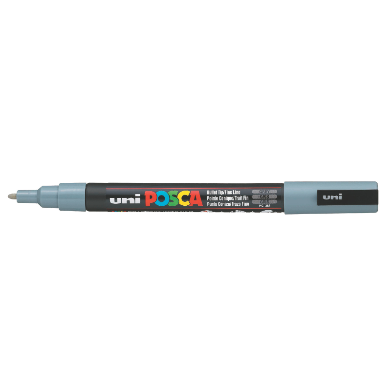 White Smoke Posca PC-3M Fine Bullet Tip Paint Marker, Grey Paint Markers