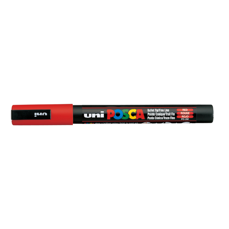 Black Posca PC-3M Fine Bullet Tip Paint Marker, Red Paint Markers