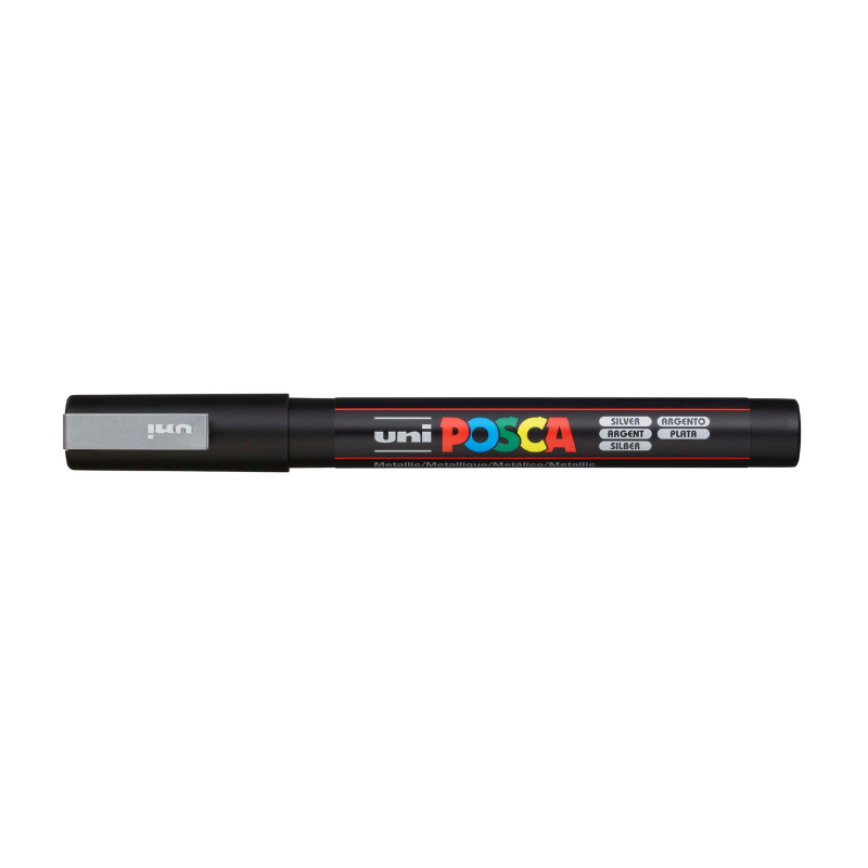 Dark Slate Gray Posca PC-3M Fine Bullet Tip Paint Marker, Silver Paint Markers