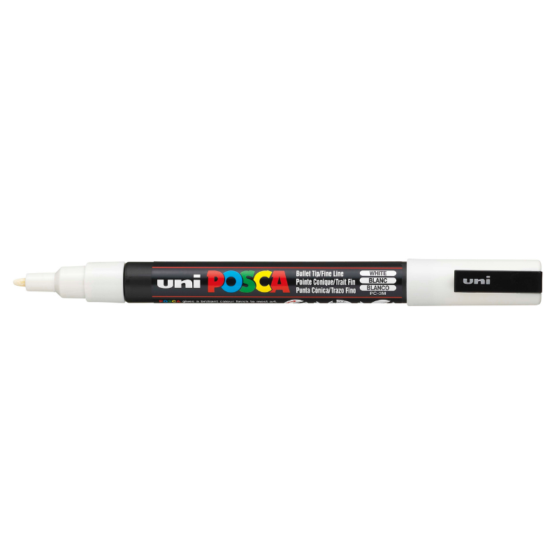 White Smoke Posca PC-3M Fine Bullet Tip Paint Marker, White Paint Markers