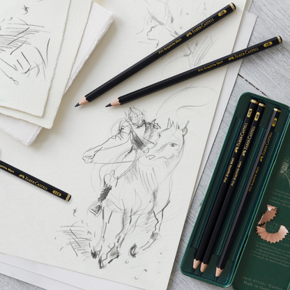 Light Gray Faber-Castell  Pitt Graphite Matt Tin, 6Pk Pencils