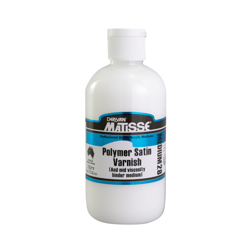 White Smoke Derivan Matisse Satin Polymer Varnish, 250ml Mediums