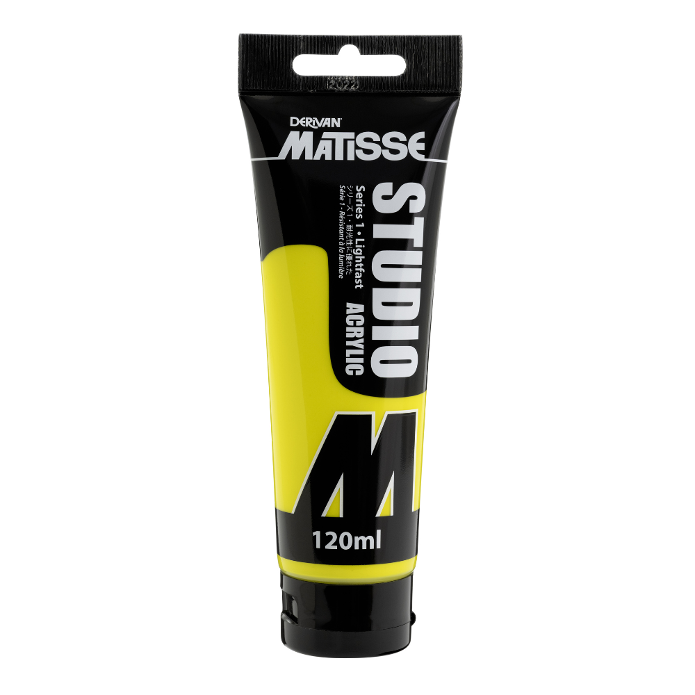 White Smoke Derivan Matisse Studio Acrylic Paint, 120ml, Fluro Yellow Acrylic Paints