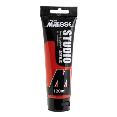 White Smoke Derivan Matisse Studio Acrylic Paint, 120ml, Scarlet Red Light Acrylic Paints