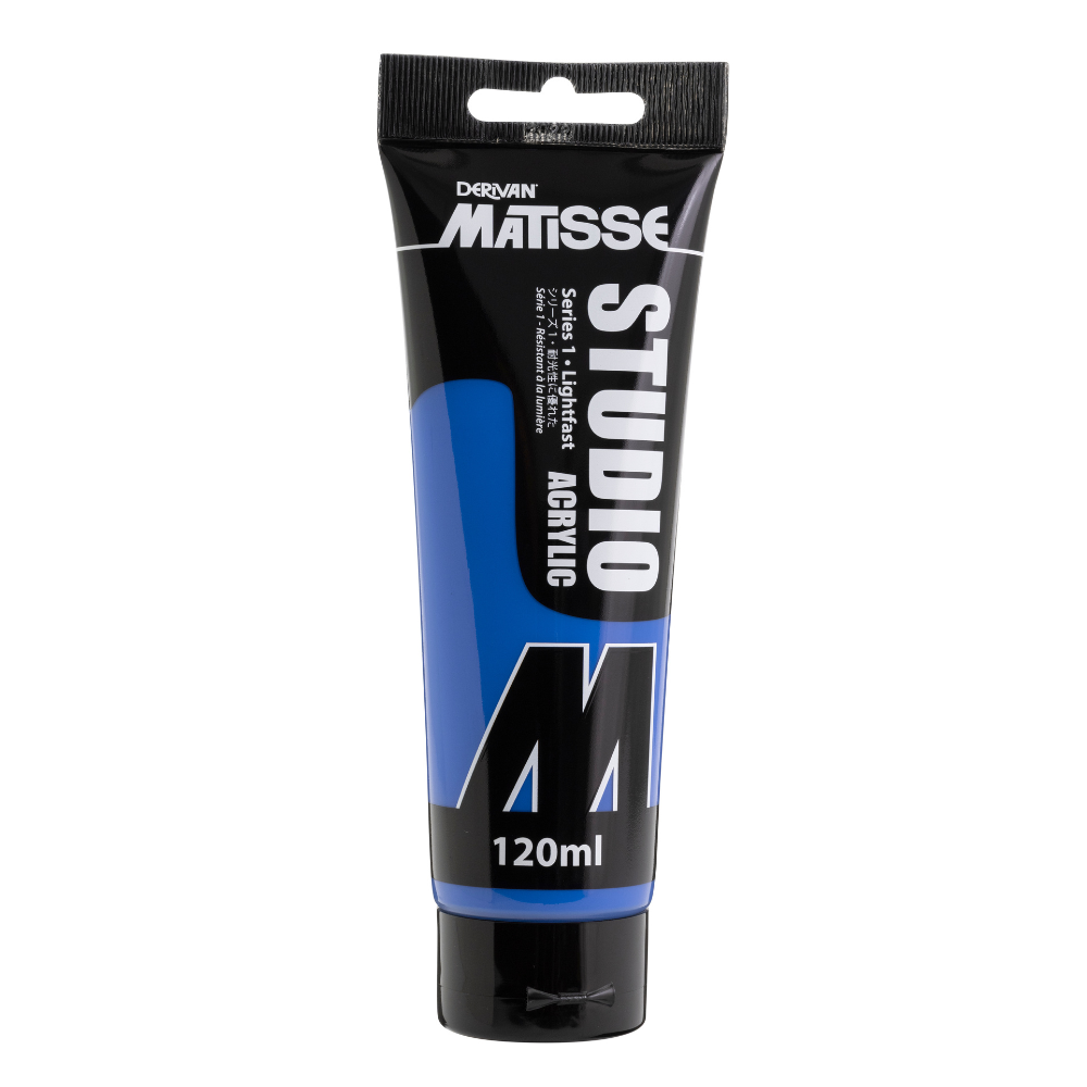 White Smoke Derivan Matisse Studio Acrylic Paint, 120ml, Cobalt Blue (hue) Acrylic Paints