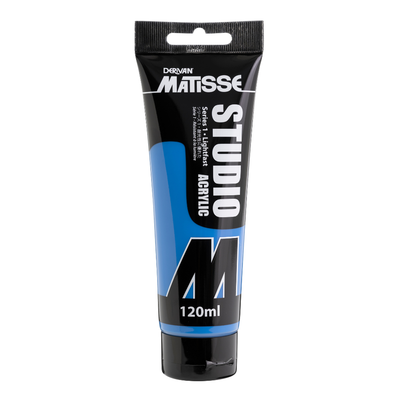 White Smoke Derivan Matisse Studio Acrylic Paint, 120ml, Cerulean Blue (hue) Acrylic Paints