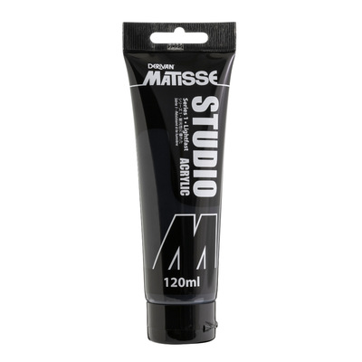 White Smoke Derivan Matisse Studio Acrylic Paint, 120ml, Carbon Black Acrylic Paints
