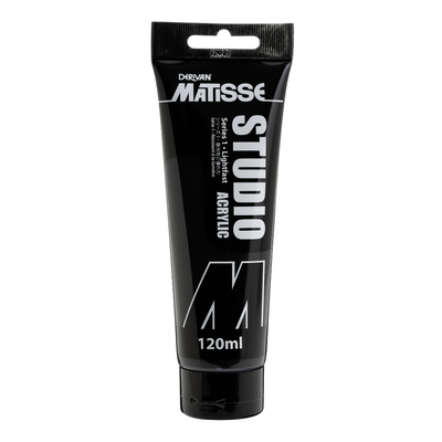 Black Derivan Matisse Studio Acrylic Paint, 120ml, Mars Black Acrylic Paints