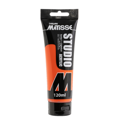 White Smoke Derivan Matisse Studio Acrylic Paint, 120ml, Bright Orange Acrylic Paints