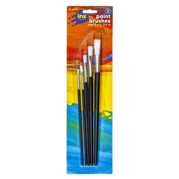 Dodger Blue Inx Artists Paint Brushes, 5Pk Kids Painting Supplies