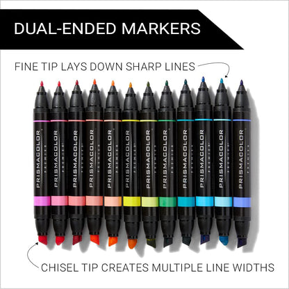 White Smoke Prismacolor Premier Dual-Ended Art Markers – Hyper Brights, Set of 12 Pens & Markers