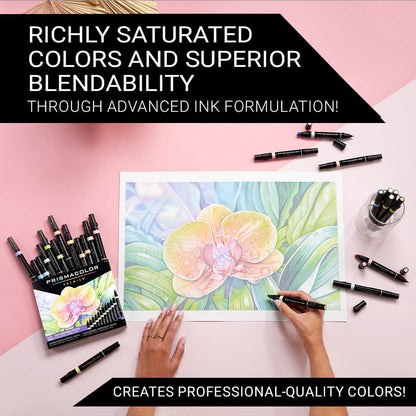 Black Prismacolor Premier Dual-Ended Art Markers – Pastel Colours, Set of 12 Pens & Markers