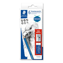 White Smoke Staedtler Mars Lumograph Graphite Sketching set, 6Pcs Pencils