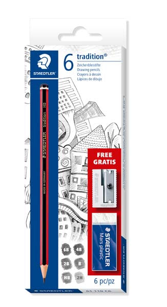 White Smoke Staedtler Tradition Sketching Set, 6Pcs Pencils