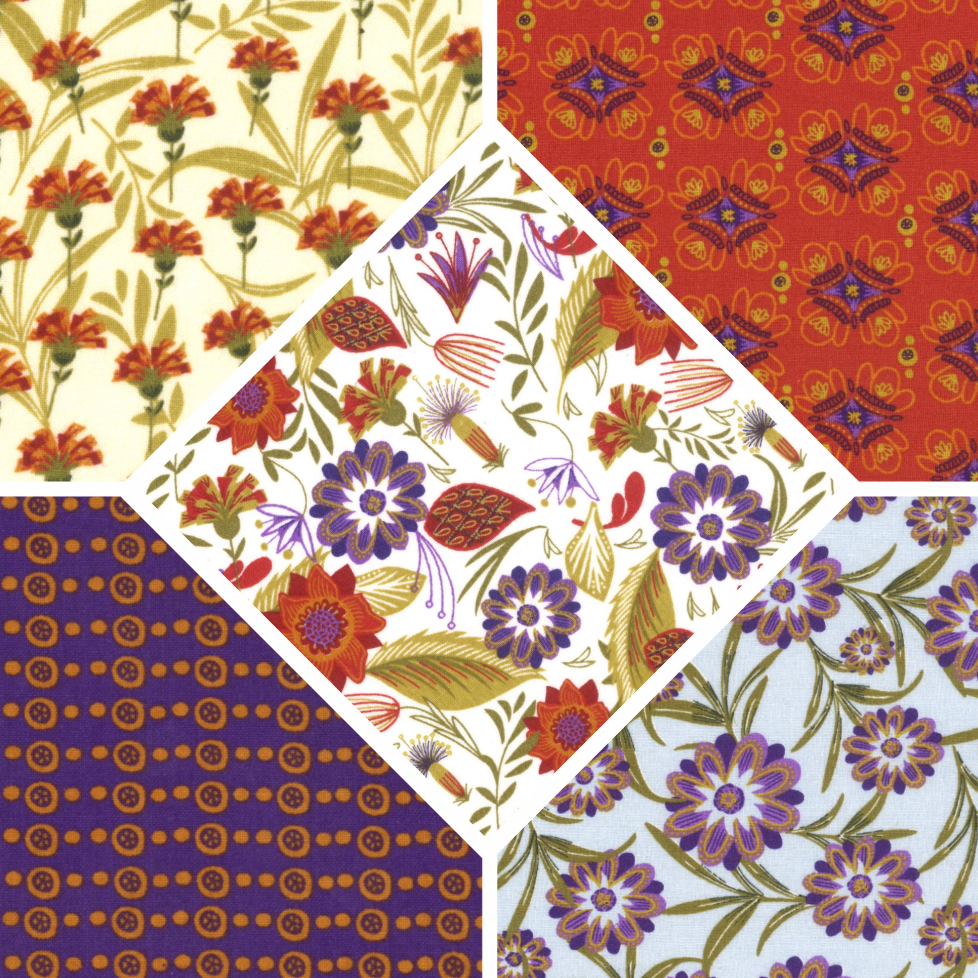 Seashell Birch Fabric - Wildflower Fat Quarter 100% Cotton Sewing