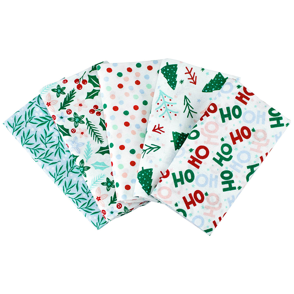 White Smoke Birch Fabric - Christmas :Ho! Ho! Ho!  Fat Quarter 100% Cotton-Multi Sewing