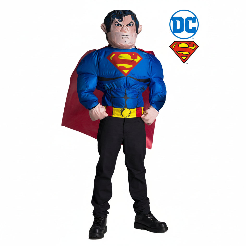 White Smoke Superman Inflatable Costume Top 6 Years + Costumes