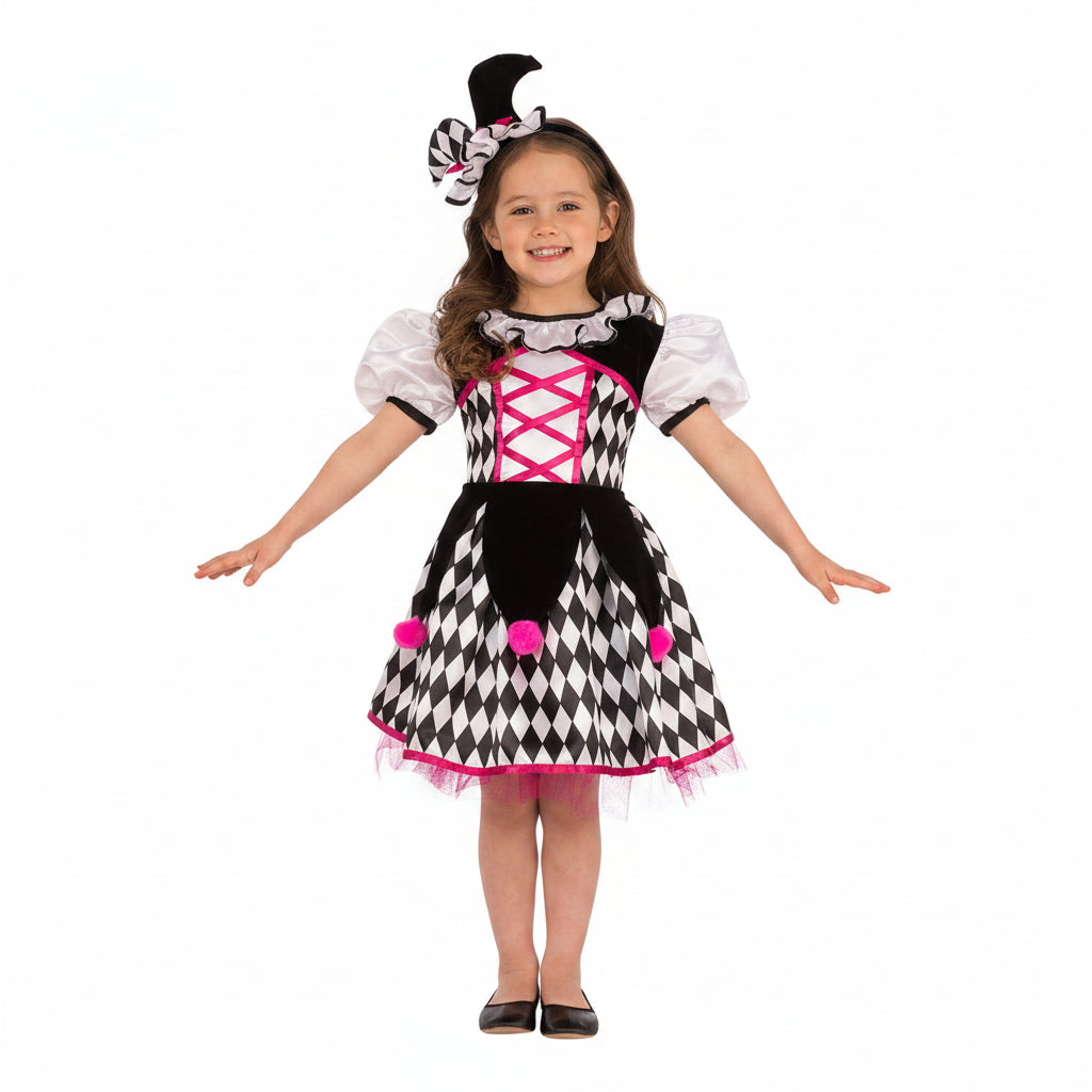 White Smoke Jester Girl Costume Costumes
