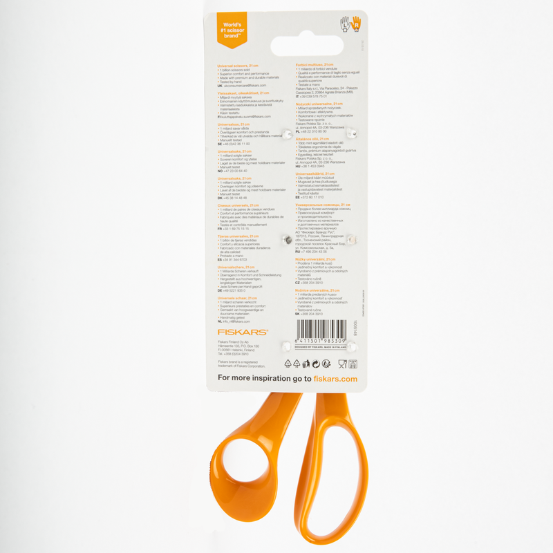 White Smoke Fiskars Universal/Seamstress Scissor No 8 21cm Quilting and Sewing Tools and Accessories