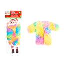 White Smoke Xmas Elves Deluxe Long Fluffy Faux Fur Rainbow Jacket, for use with our Bendable Elf Christmas